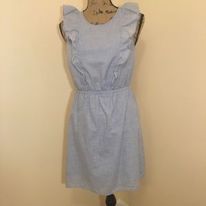 Madewell Chambray Ruffled Sleeveless Size 0 Dress